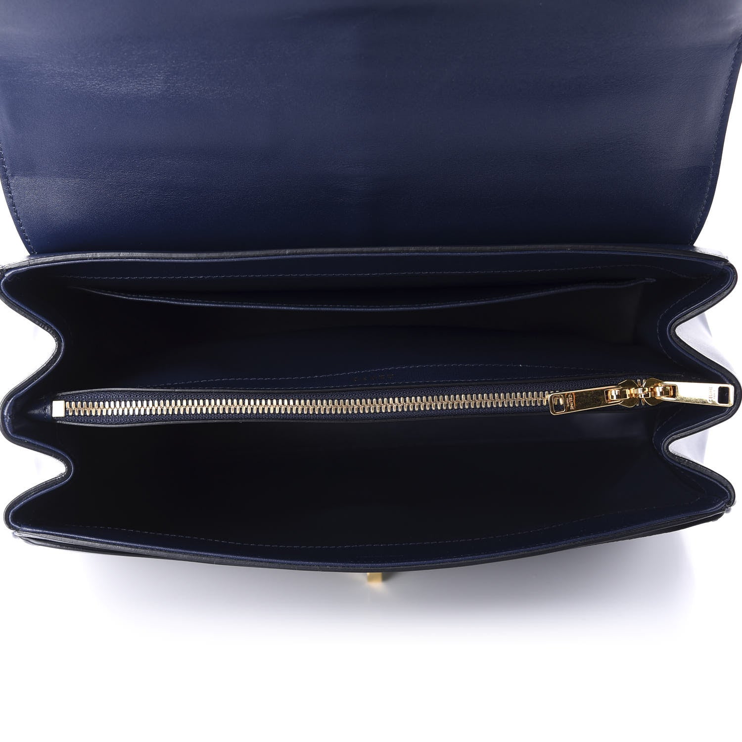 Celine Satinated Calfskin Medium 16 Top Handle Bag Midnight 5 of 11