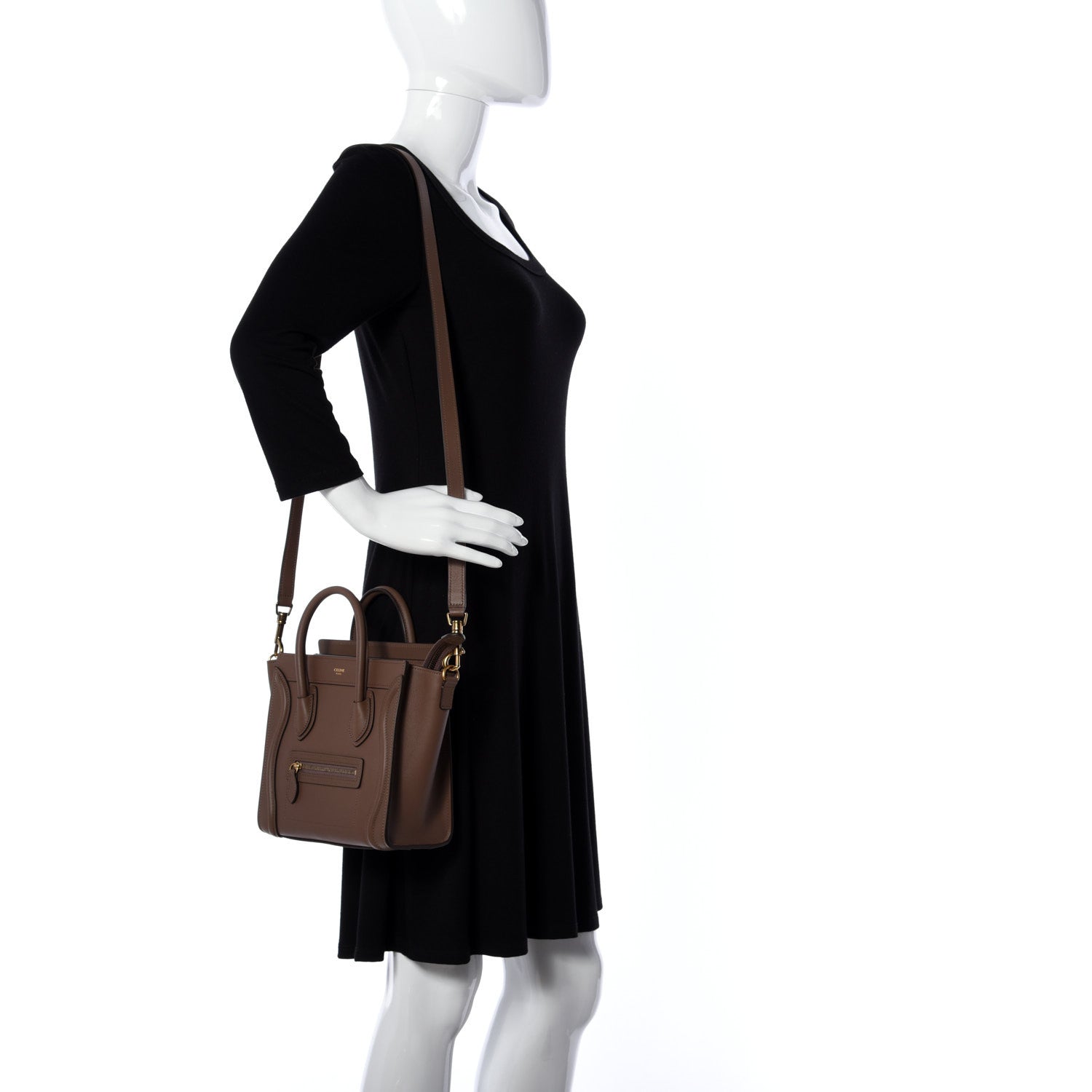 Celine Smooth Calfskin Nano Luggage Glazed Nut 2 of 11