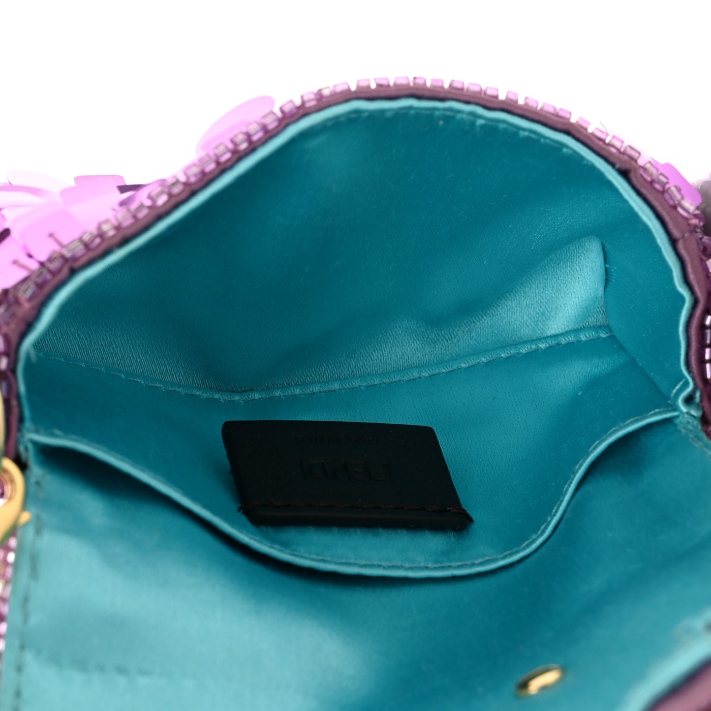 Sequin Paillettes Shiny Nappa Sex and the City Nano Maxi Buckle Baguette Charm Agapanto