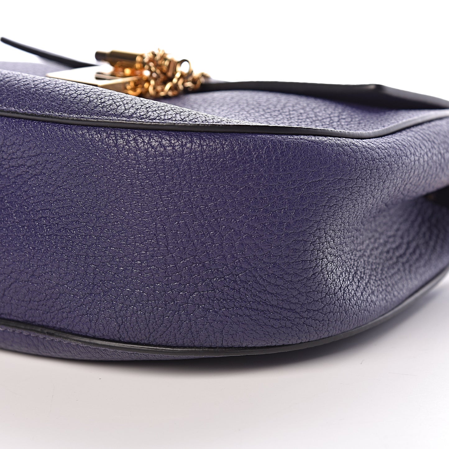 Grained Lambskin Mini Drew Shoulder Bag Royal Navy