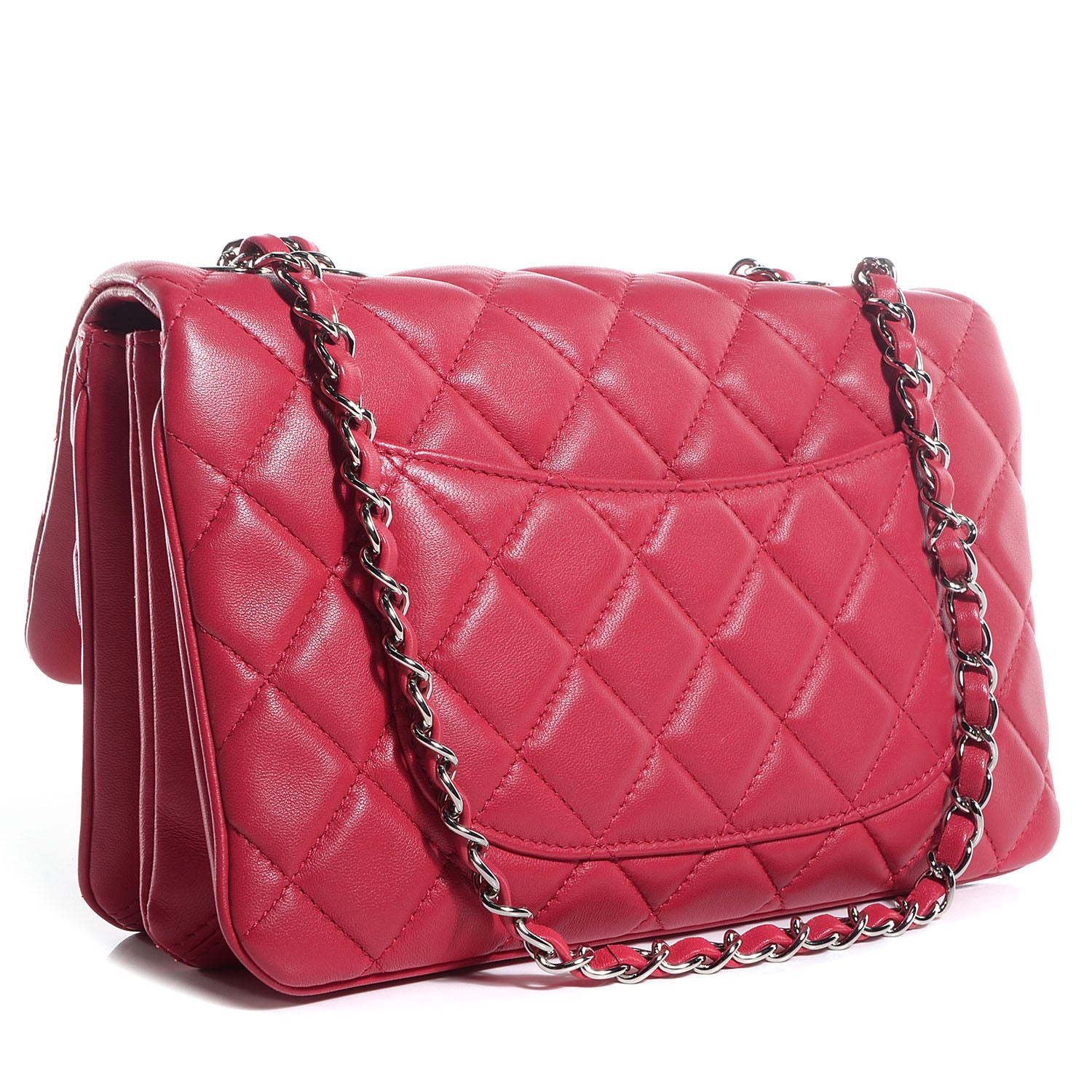 Chanel Lambskin Quilted Medium 3 Flap Dark Pink 3 of 8
