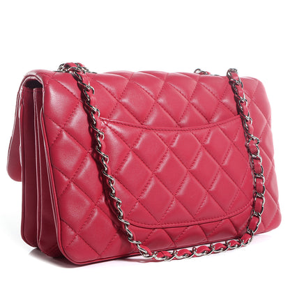 Chanel Lambskin Quilted Medium 3 Flap Dark Pink 3 of 8