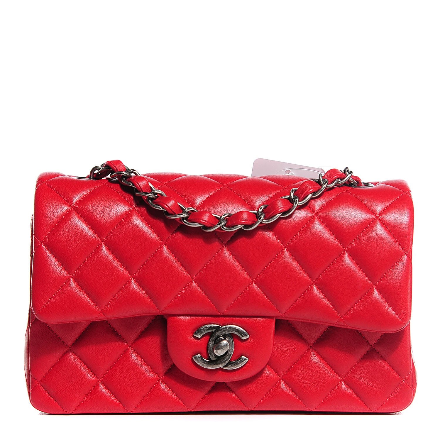 Chanel Lambskin Quilted Mini Rectangular Flap Red 1 of 9