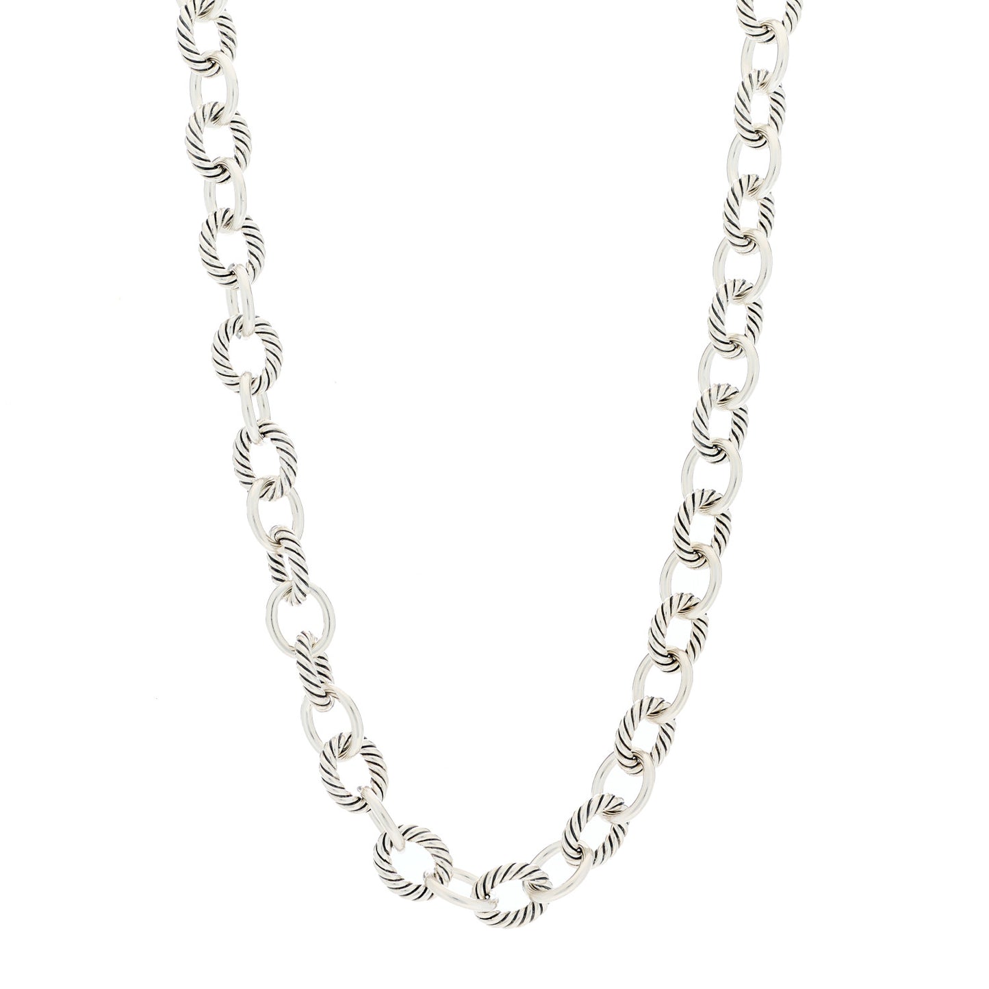 Sterling Silver 10mm Medium Oval Link Necklace