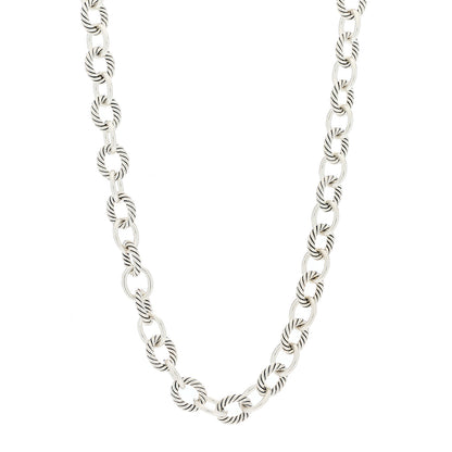 David Yurman Sterling Silver 10mm Medium Oval Link Necklace 1 of 5