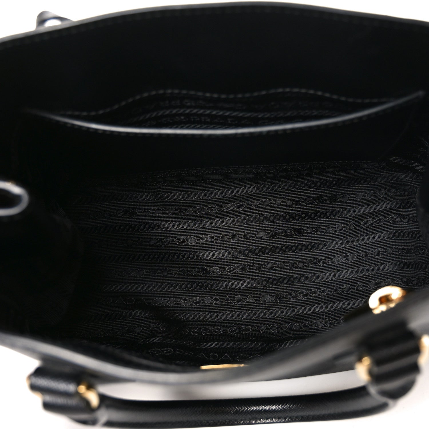 Prada Saffiano Lux Micro Galleria Shoulder Bag Black 5 of 9
