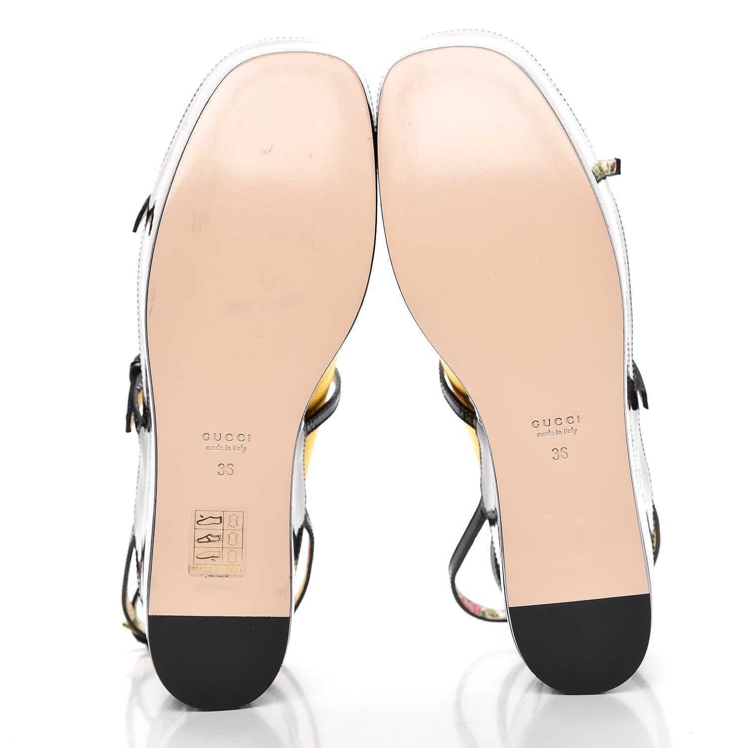 Gucci Metallic Nappa Patent Hannelore Detachable Platform Sandals 36 Gold 5 of 16