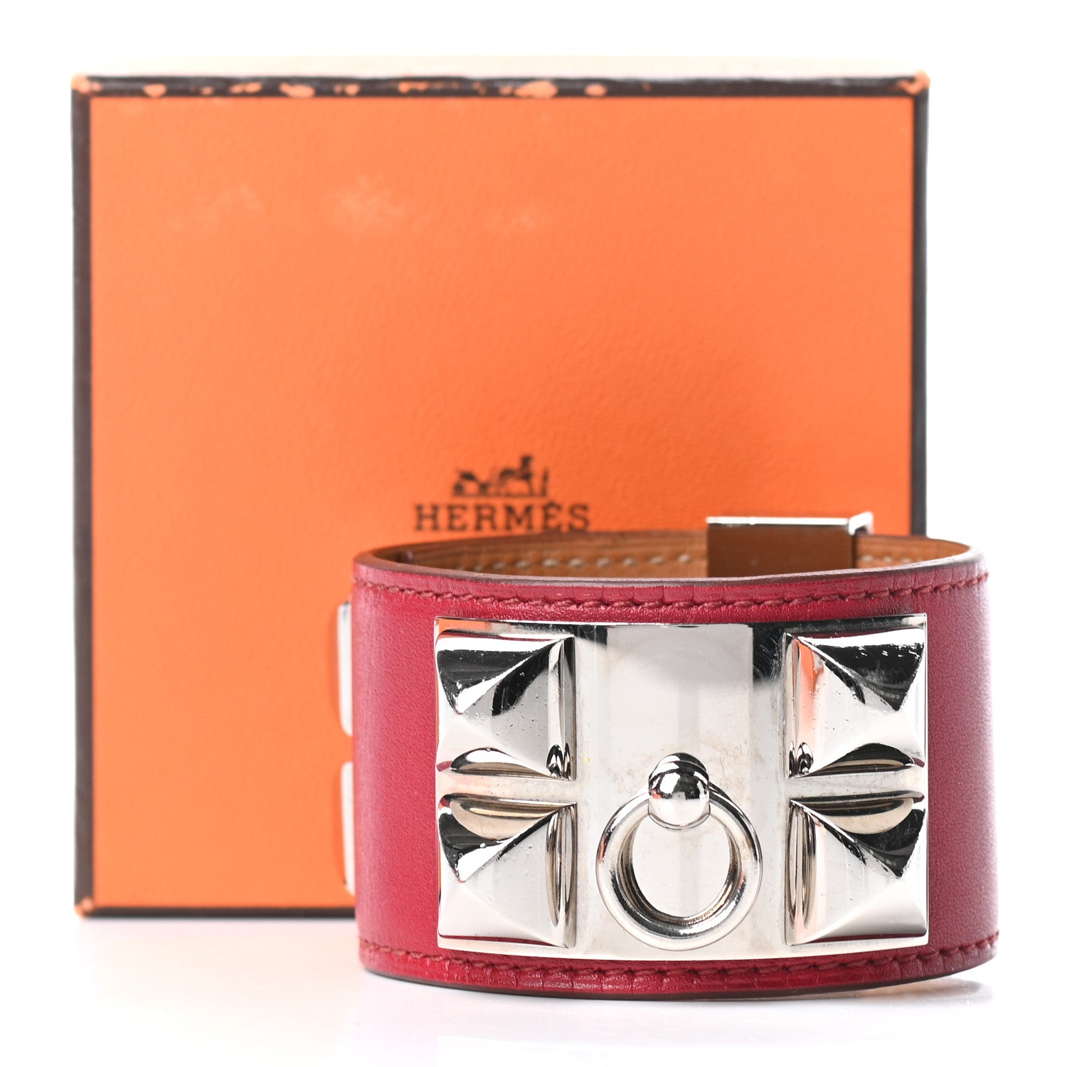 Hermes Swift Collier de Chien CDC Bracelet M Rubis 6 of 6