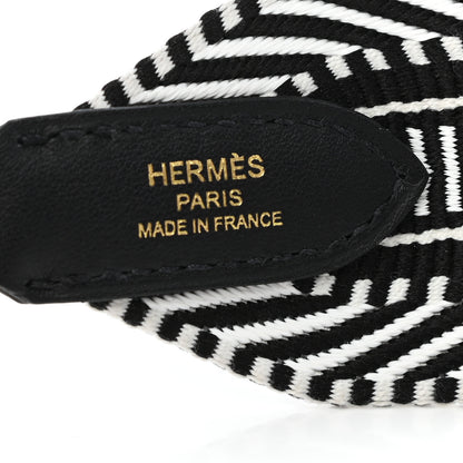 Hermes Toile Swift 50mm Sangle Cavale Shoulder Strap Black Ecru 3 of 4