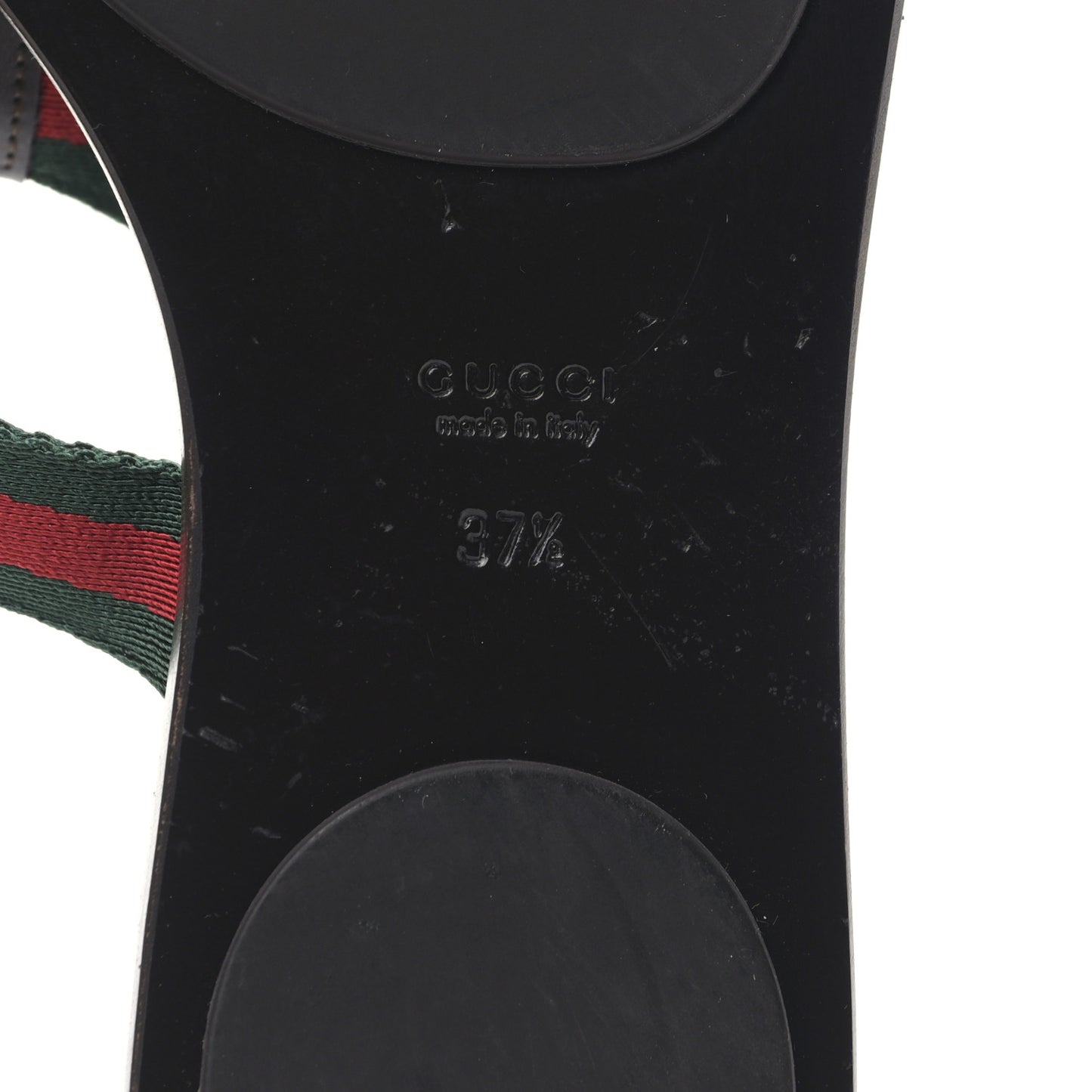 Nylon Guccissima Web Womens Thong Sandals 37.5 Green Red Black