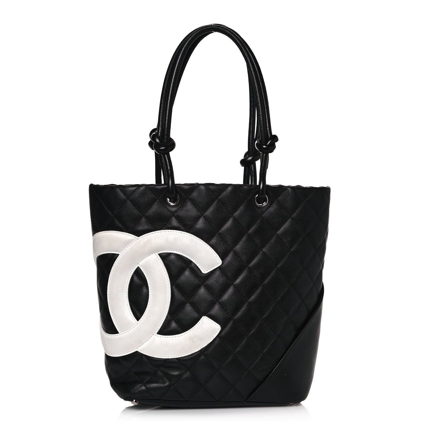 Chanel Calfskin Quilted Medium Cambon Tote Black White 1 of 17