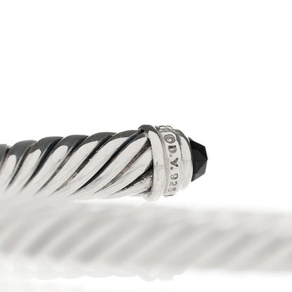 David Yurman Sterling Silver Diamond Black Onyx 5mm Cable Classics Bracelet 3 of 3