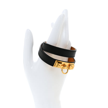 Hermes Swift Rivale Double Tour Bracelet M Black 2 of 6