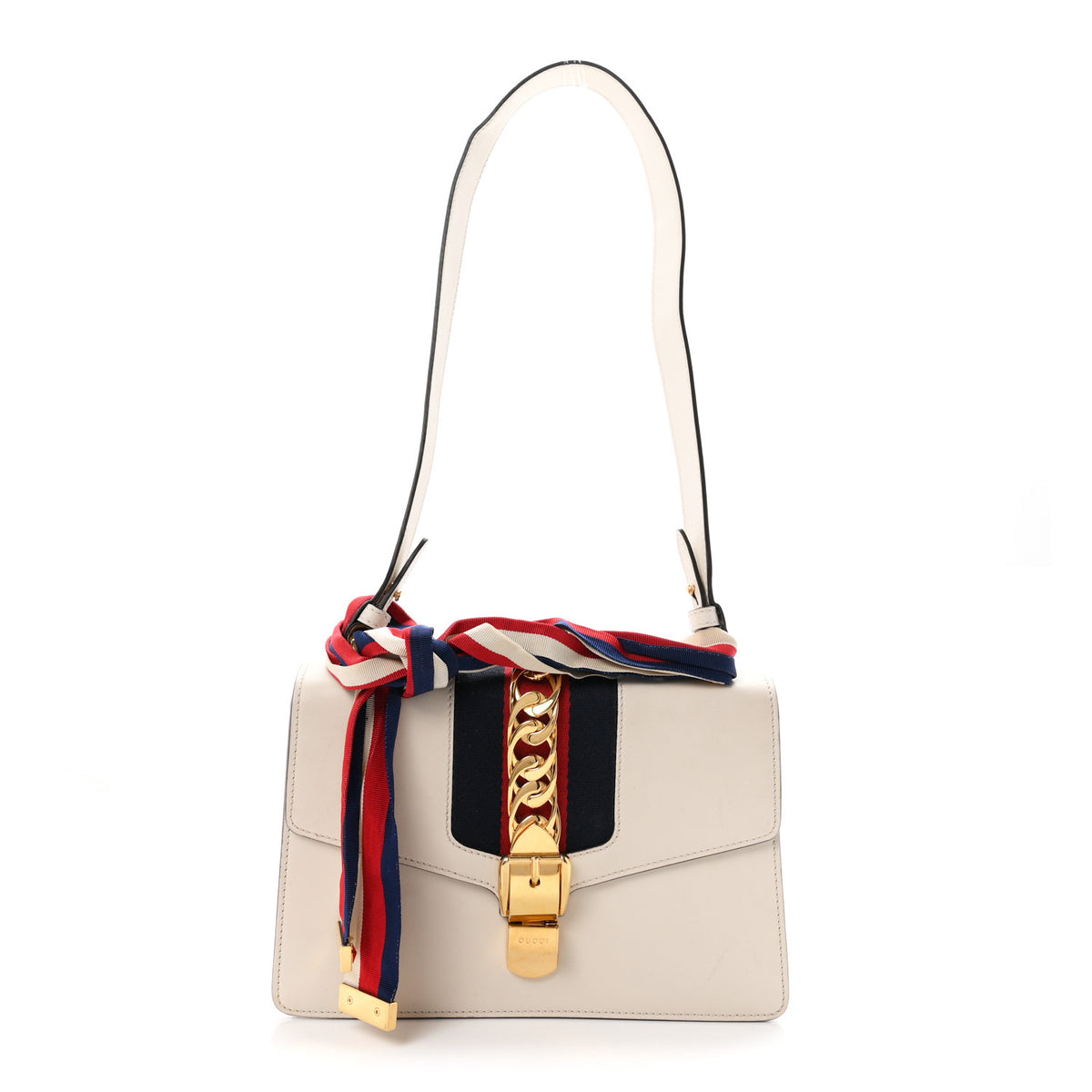 Calfskin Small Sylvie Shoulder Bag Off White