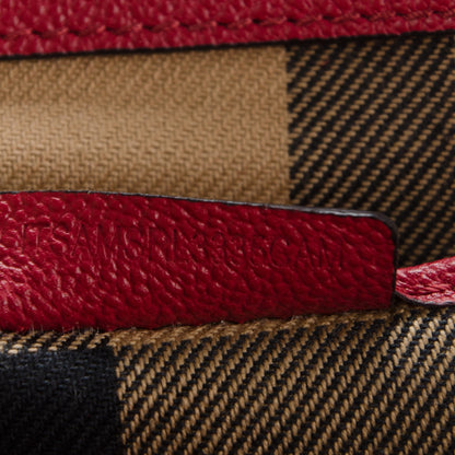 Burberry Soft Grain Calfskin Medium Buckle Tote Parade Red 8 of 8