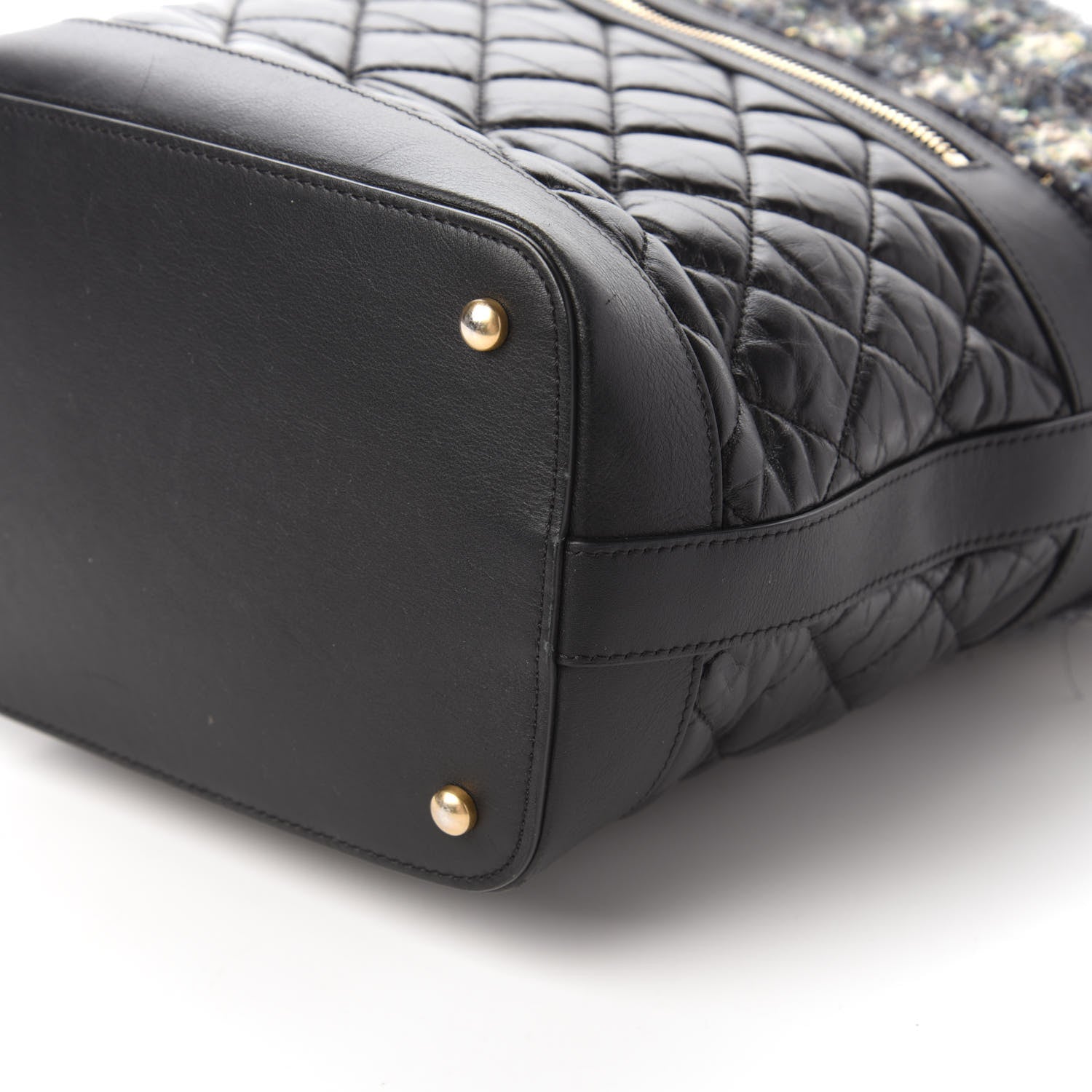 Chanel Tweed Aged Calfskin Quilted Casual Style Hobo Black 7 of 10