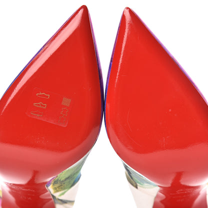 Christian Louboutin Satin Maxi Fiori Pigalle Follies 120 Pumps 38.5 Multicolor 7 of 8