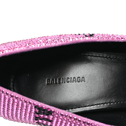 Balenciaga Strass Suede Allover Logo Square Knife 110mm Pumps 35 Pink Black 7 of 8