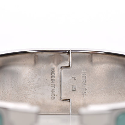 Hermes Enamel Wide Clic Clac H Bracelet PM Lagon White 4 of 5