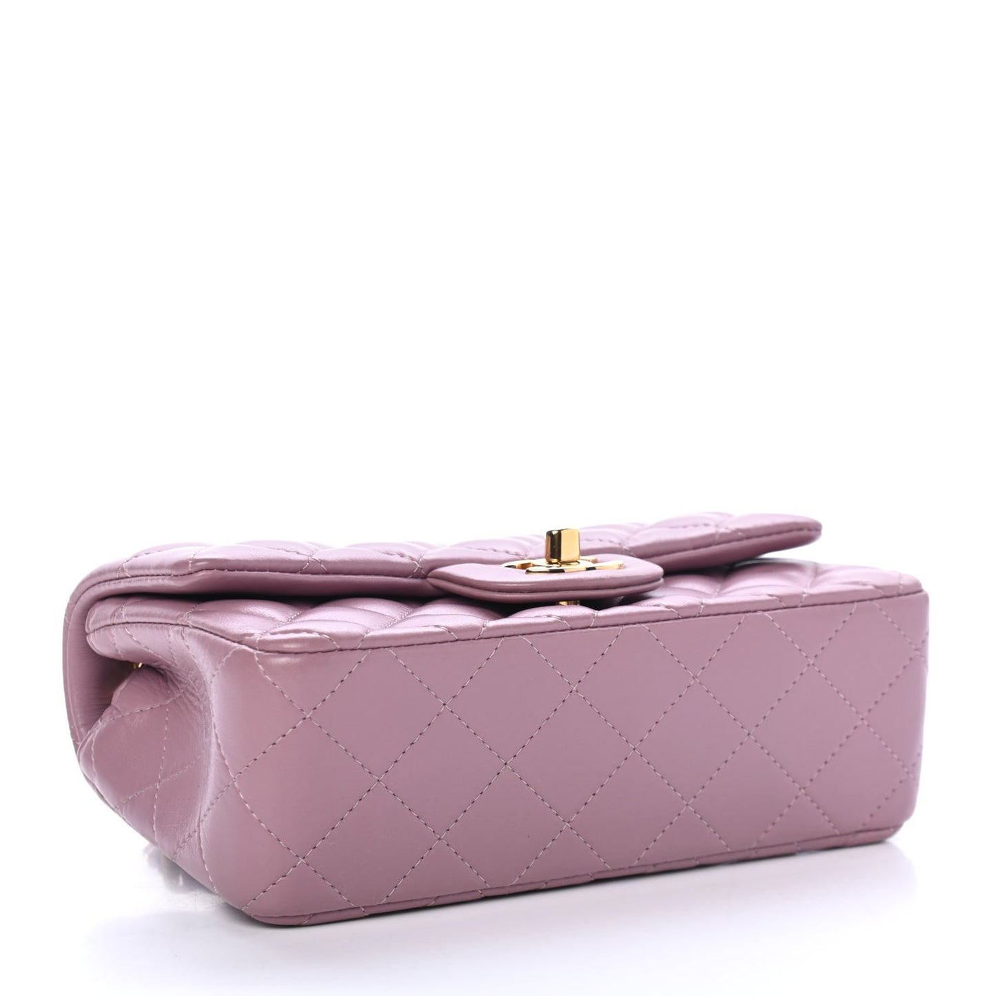 Lambskin Quilted Mini Rectangular Flap Pink