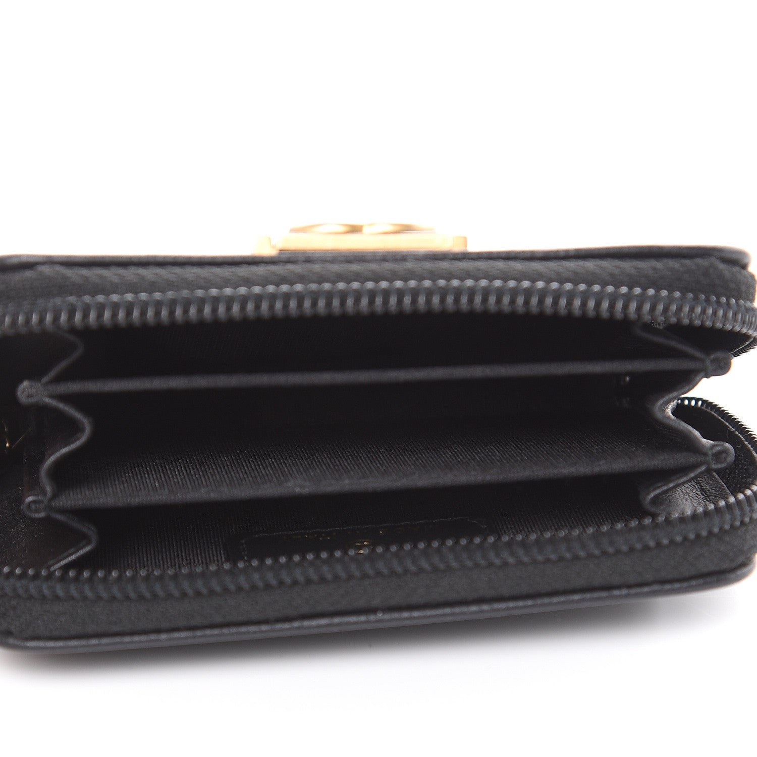 Chanel Caviar Quilted Boy Zip Around Coin Purse Wallet Black 5 of 8