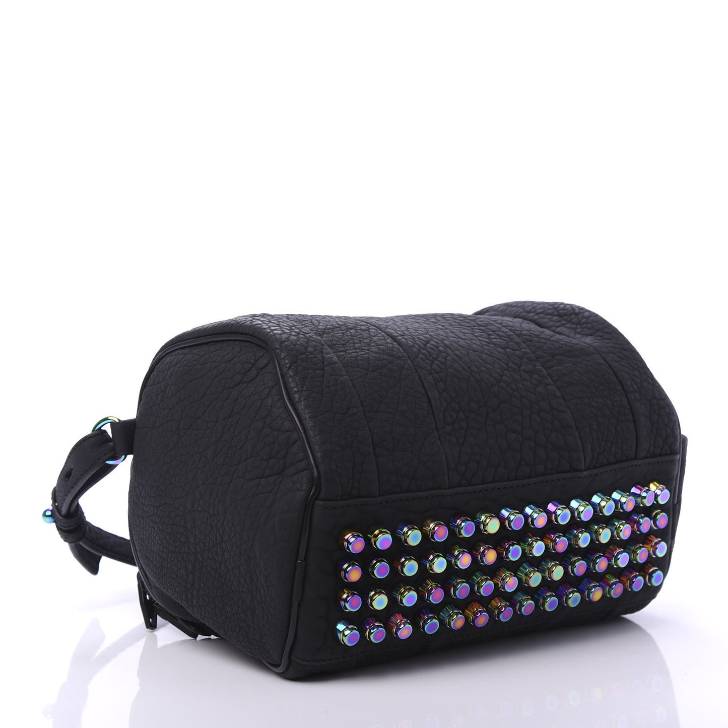 Pebbled Lambskin Rockie Black Iridescent Hardware