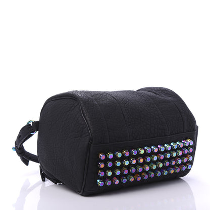Alexander Wang Pebbled Lambskin Rockie Black Iridescent Hardware 4 of 10