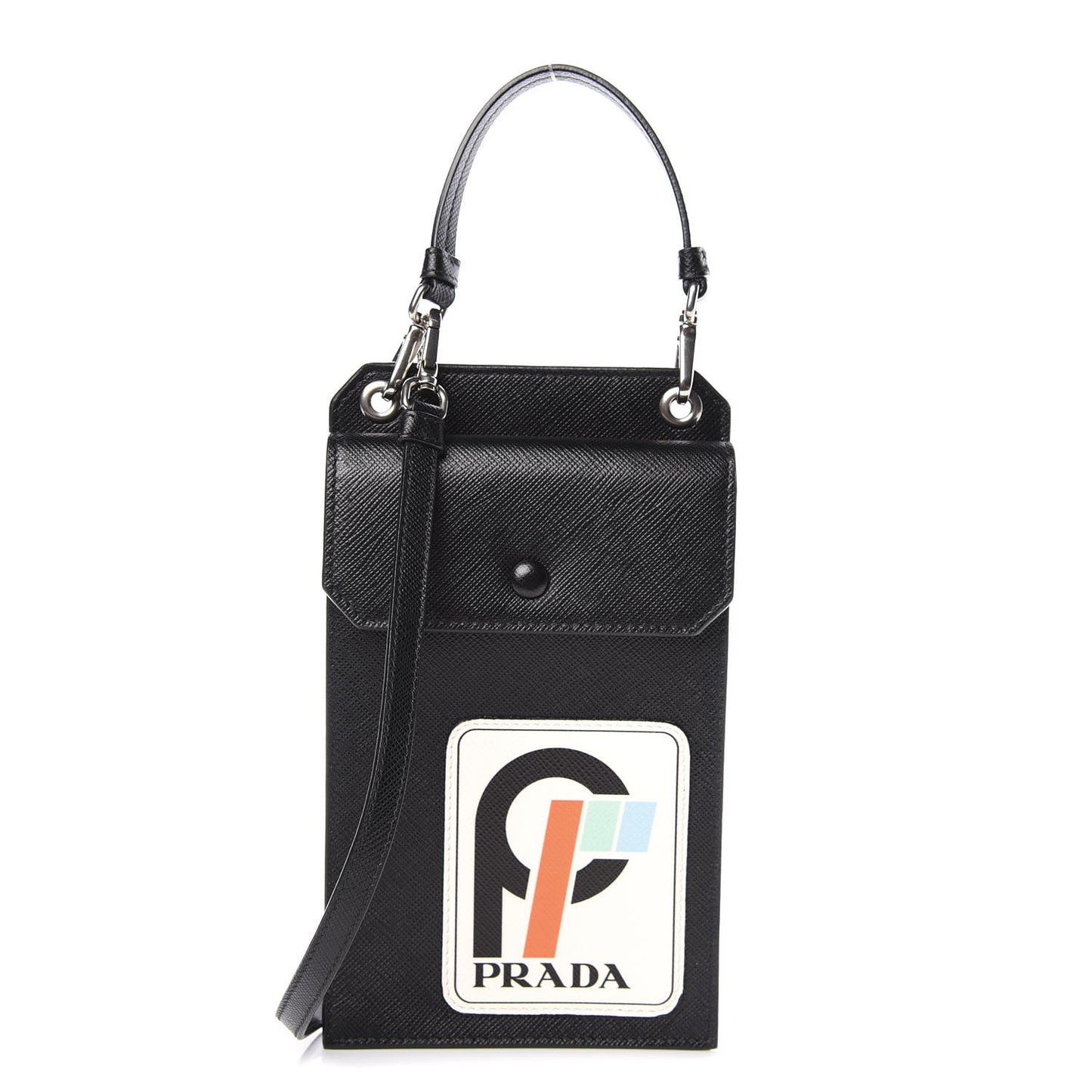 Saffiano Racing Logo Patch Mini Bag Black