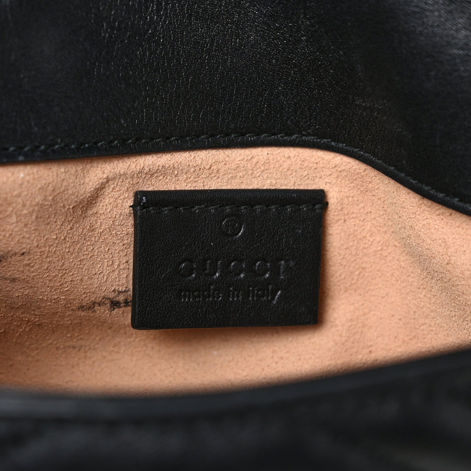 Gucci Calfskin Matelasse Super Mini GG Marmont Shoulder Bag Black 6 of 9