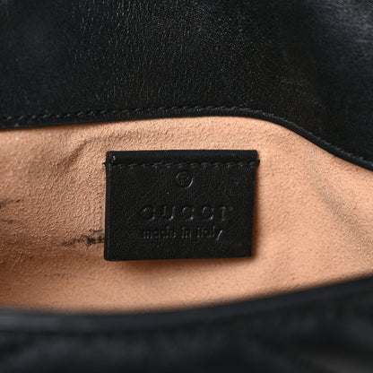 Gucci Calfskin Matelasse Super Mini GG Marmont Shoulder Bag Black 6 of 9