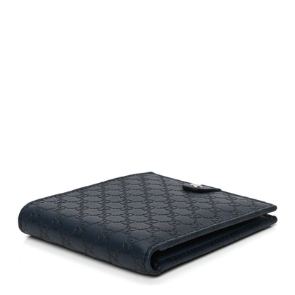 Gucci Microguccissima Bi-Fold Wallet Navy Blue 3 of 4