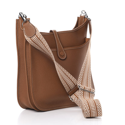 Hermes Taurillon Clemence Amazone Evelyne III PM Gold Ecru 2 of 9