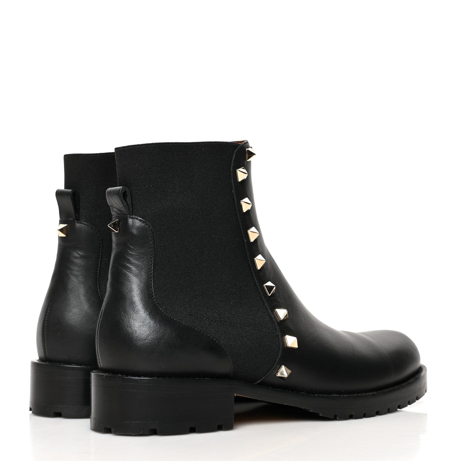Valentino Garavani Calfskin Rockstud Beatle Chelsea 20mm Ankle Boots 37 Black 4 of 11