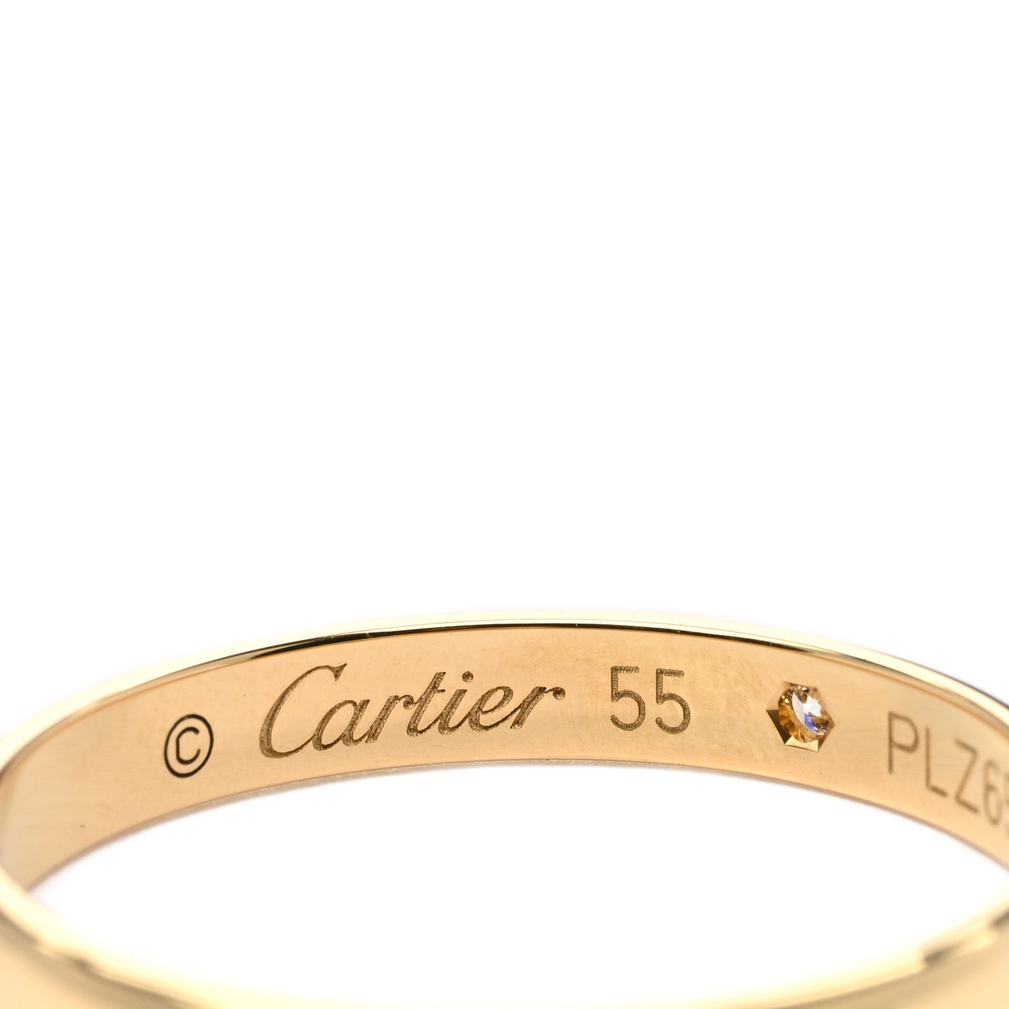 18K Yellow Gold Diamond 2.6mm 1895 Wedding Band Ring 55 7.25