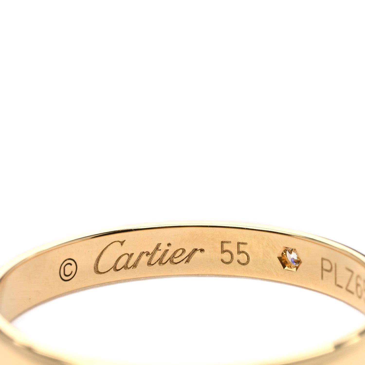Cartier 18K Yellow Gold Diamond 2.6mm 1895 Wedding Band Ring 55 7.25 4 of 5
