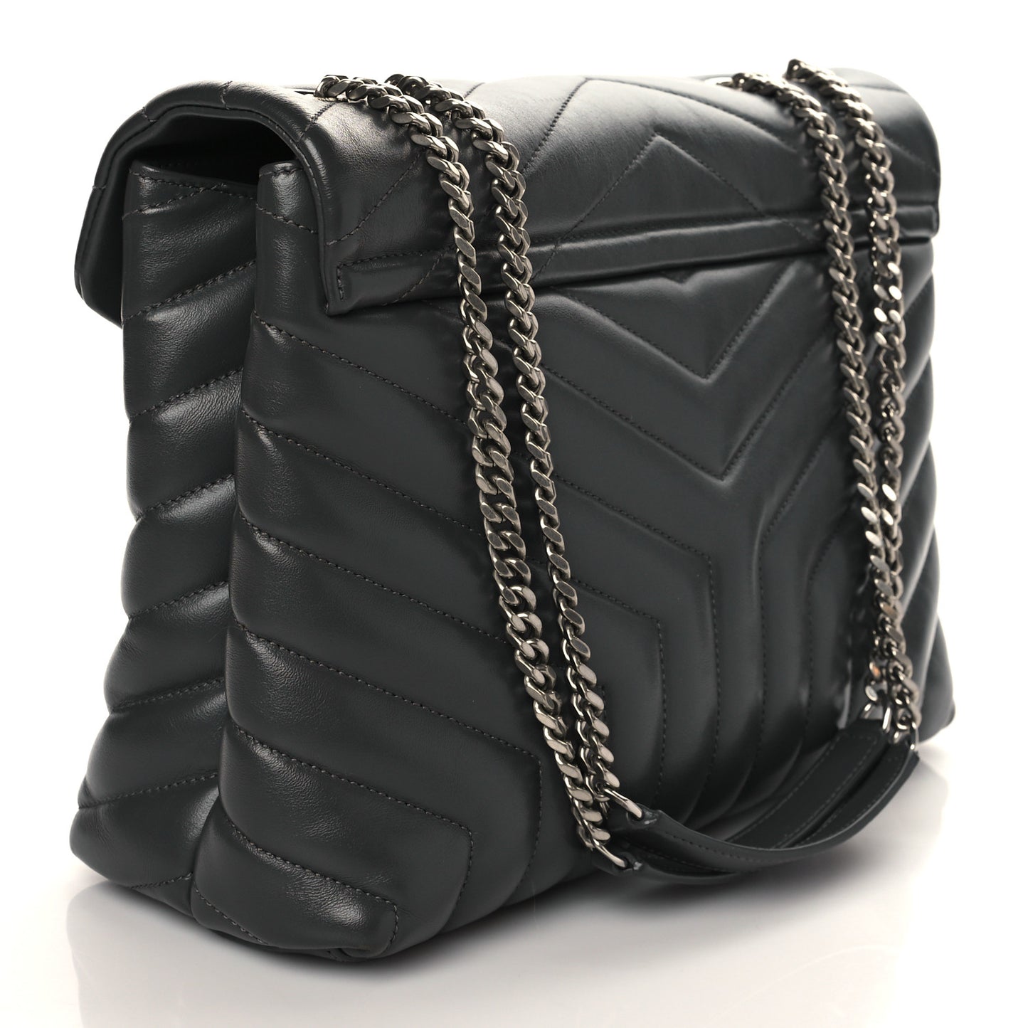 Calfskin Y Quilted Monogram Medium Loulou Chain Satchel Earth