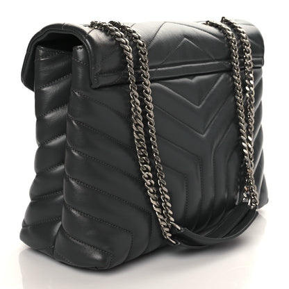 Saint Laurent Calfskin Y Quilted Monogram Medium Loulou Chain Satchel Earth 2 of 8