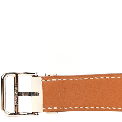 Hermes Swift Della Cavalleria Print 40mm Apple Double Tour Watch Strap White 4 of 6