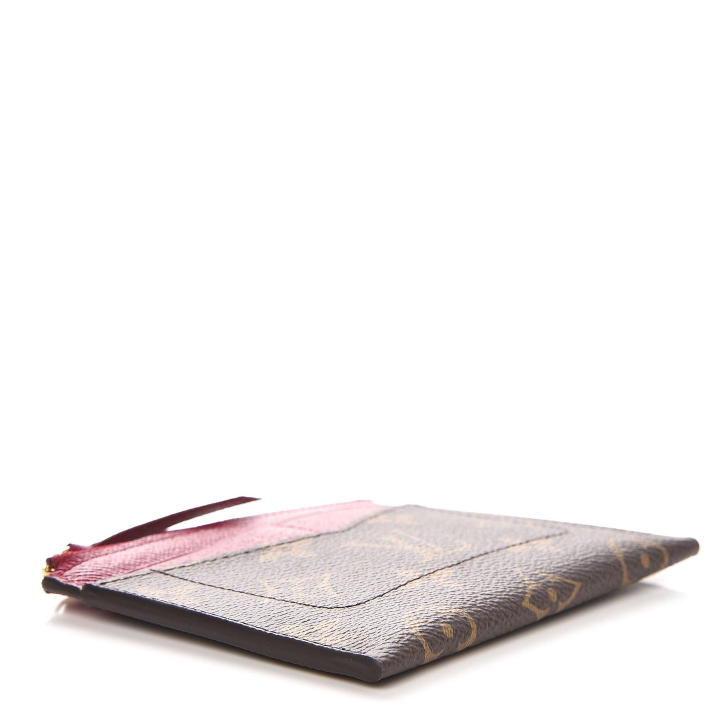 Monogram Zipped Card Holder Fuchsia