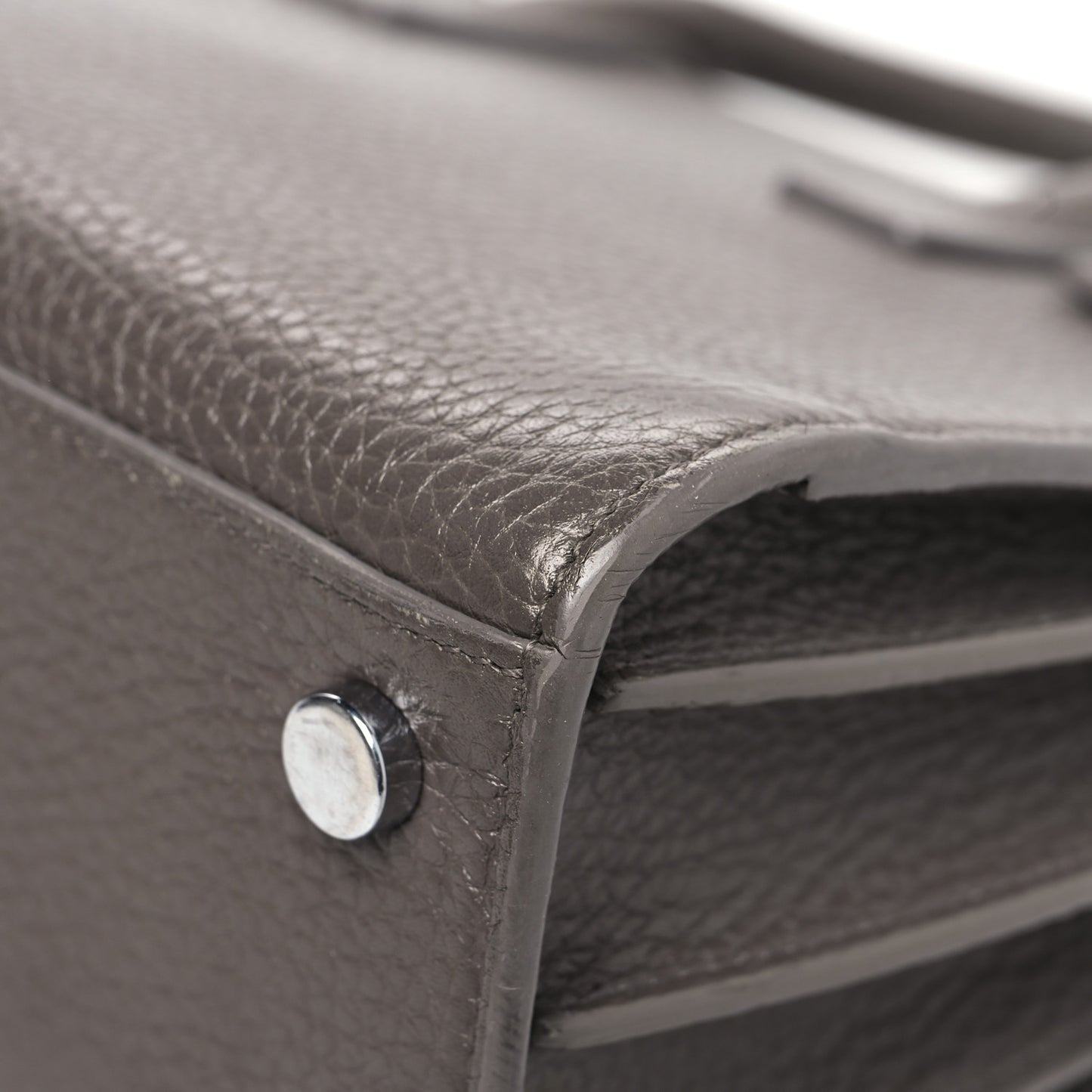 Grained Calfskin Nano Sac De Jour Fog