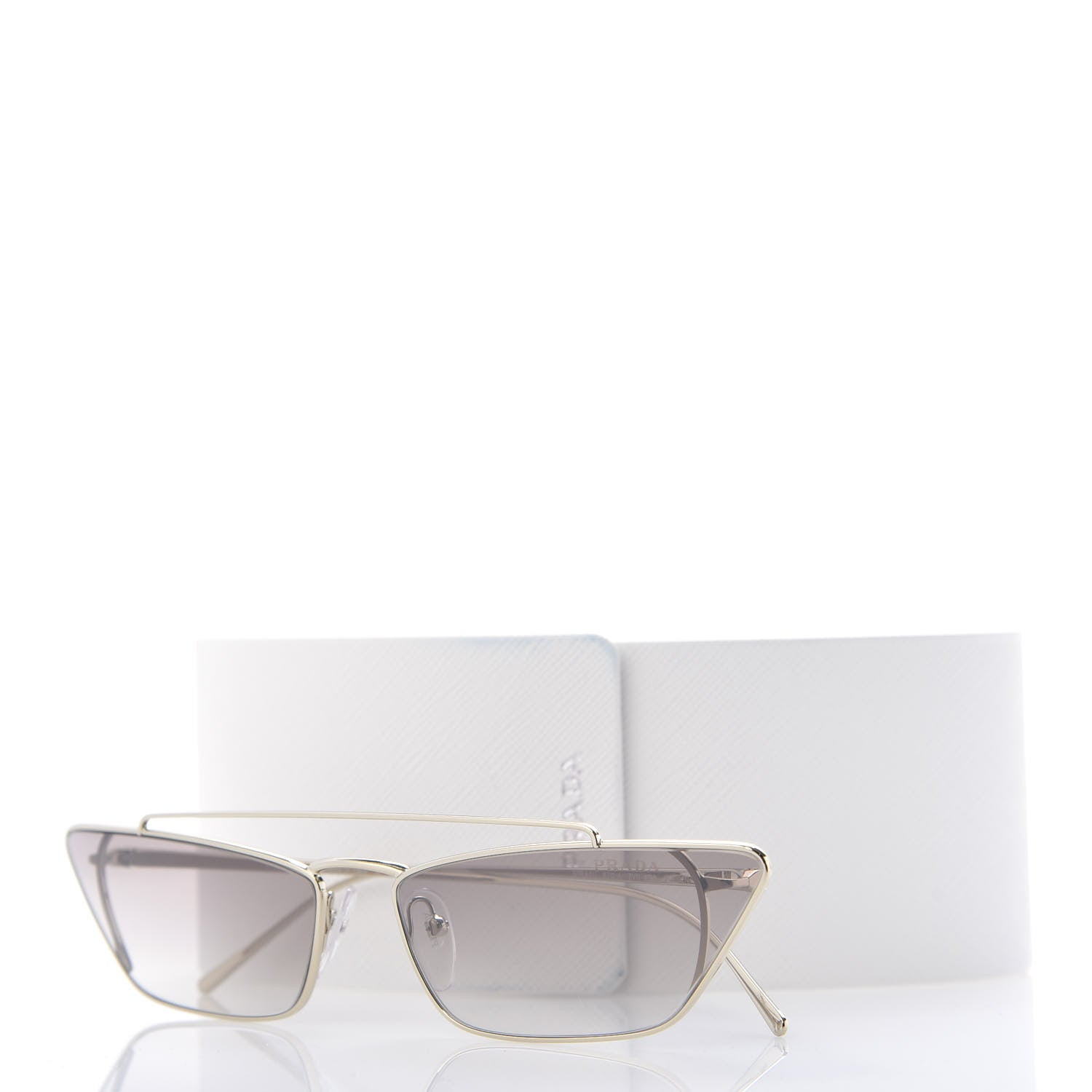 Prada Metal Cat Eye Sunglasses SPR 64U Gold 8 of 8