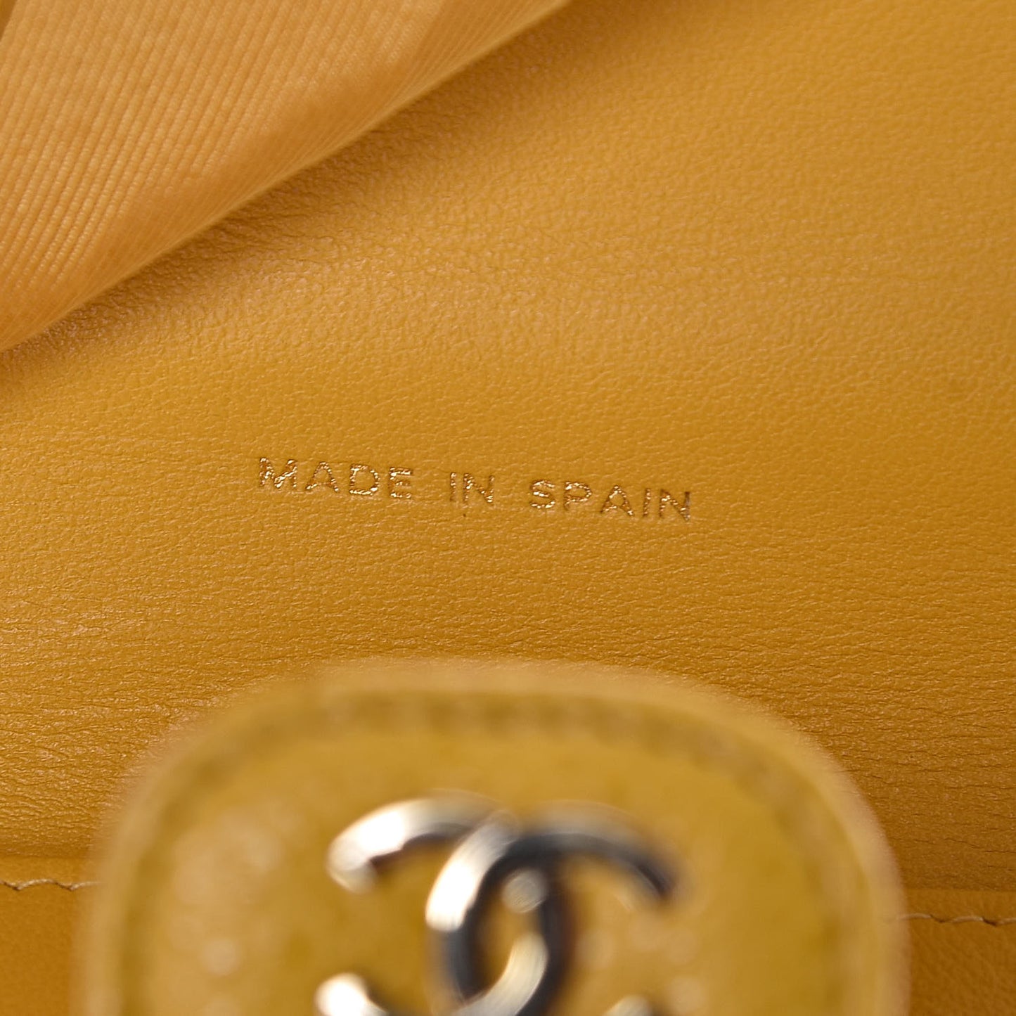 Caviar Quilted Compact Flap Wallet Yellow