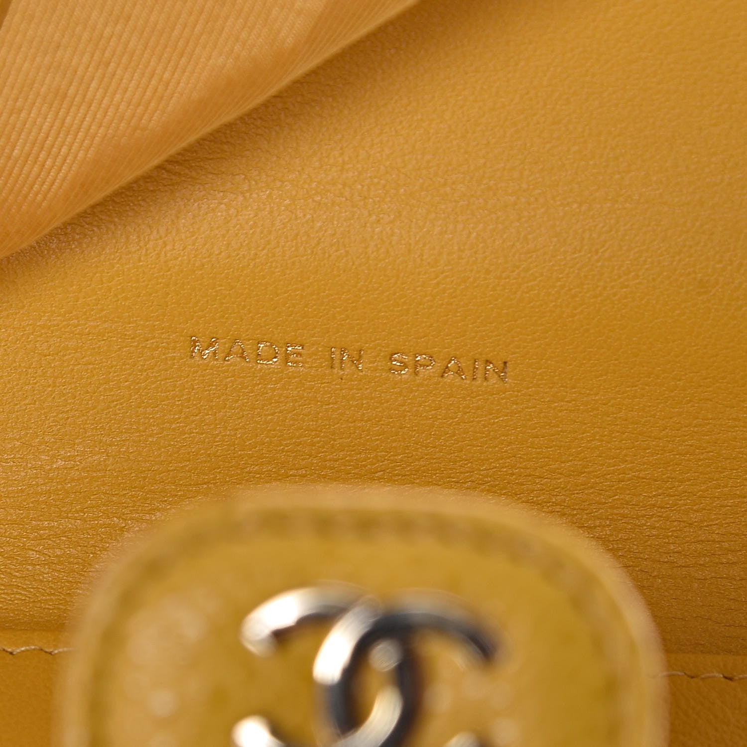 Chanel Caviar Quilted Compact Flap Wallet Yellow 7 of 10
