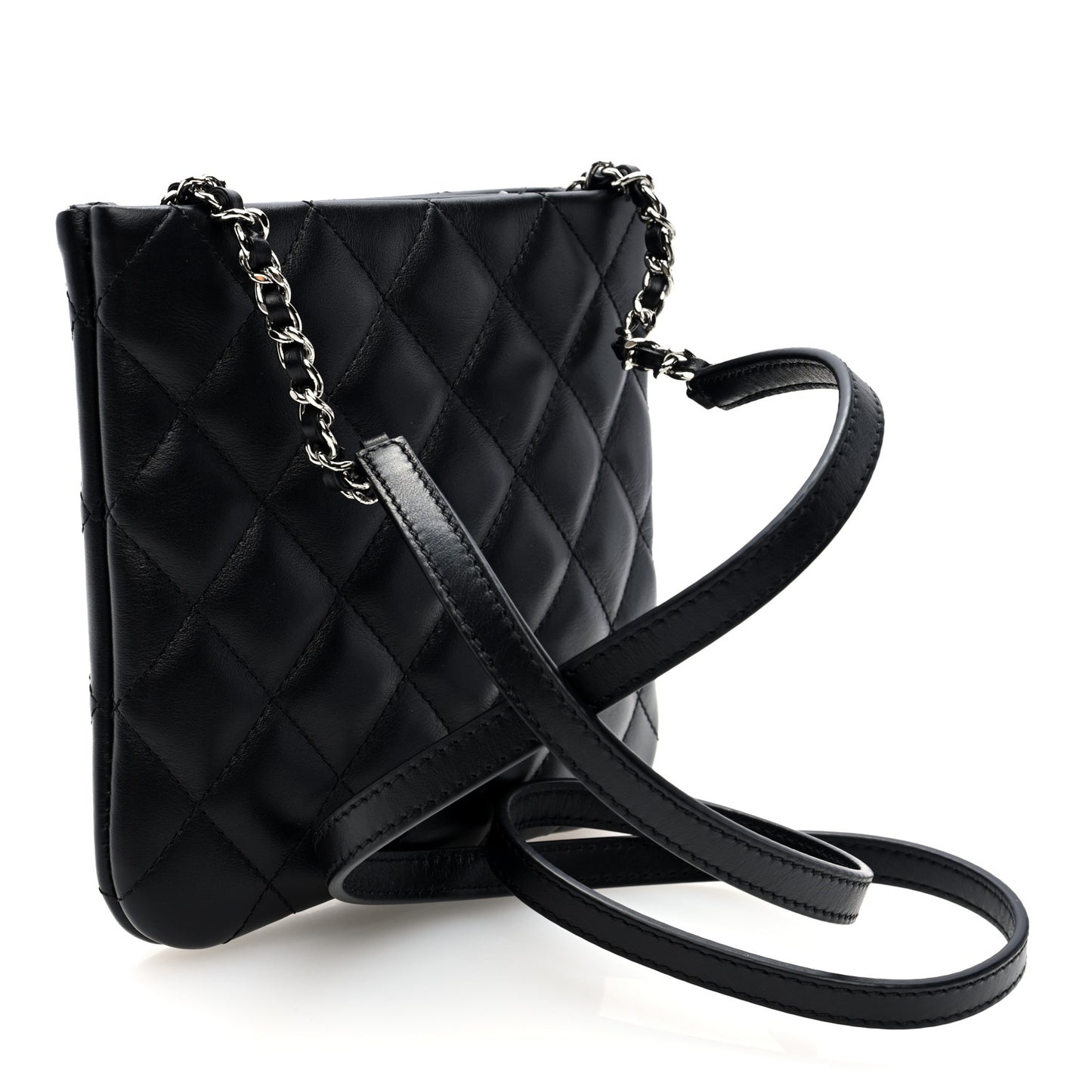 Lambskin Quilted Crossbody Bag Black