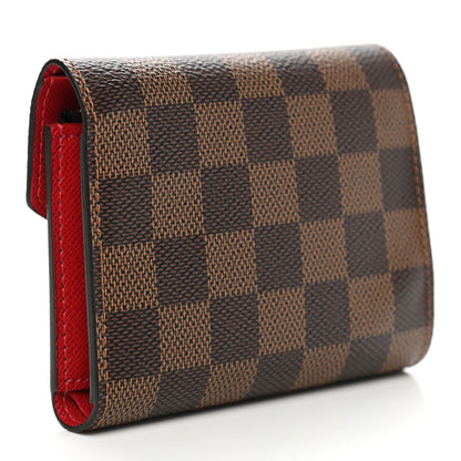 Louis Vuitton Damier Ebene Victorine Wallet Red 3 of 8