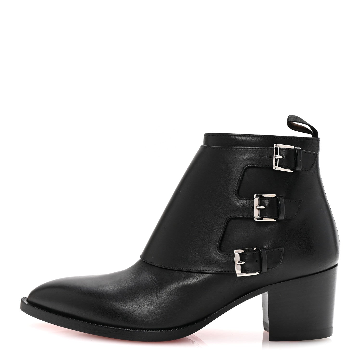 Christian Louboutin Calfskin Will Buckle Boots 39.5 Black 1 of 8