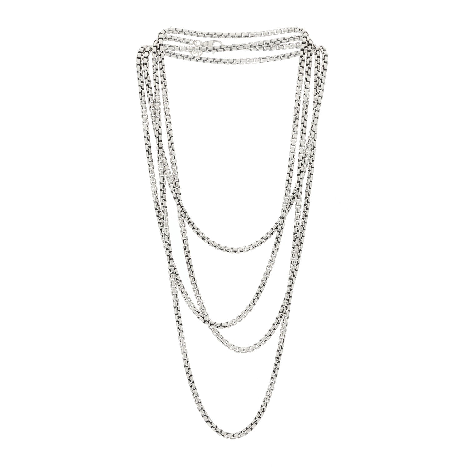 David Yurman Sterling Silver 14K Yellow Gold 3.6mm Box Chain Necklace 72" 3 of 4