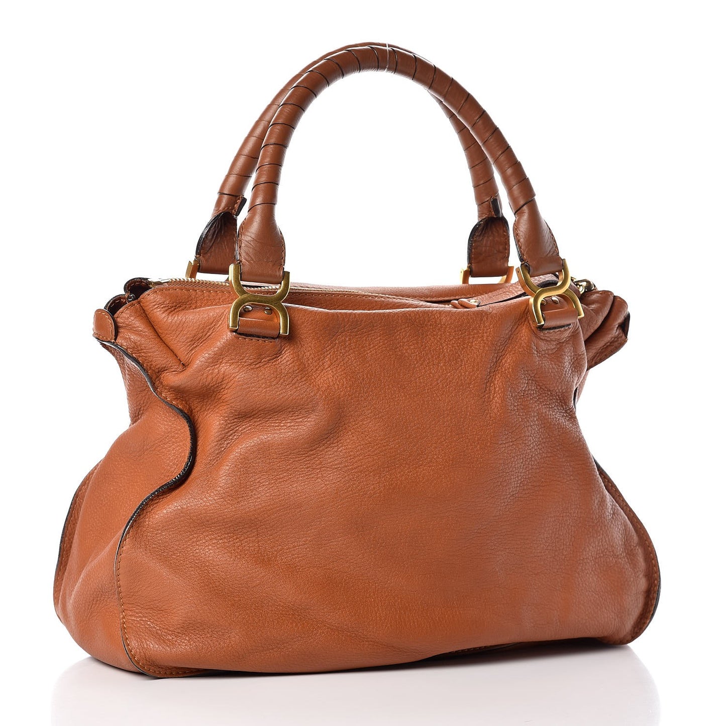 Calfskin Large Marcie Satchel Tan