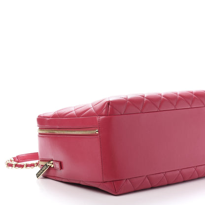 Chanel Lambskin Quilted Large Trendy CC Bowling Bag Dark Pink 7 of 9