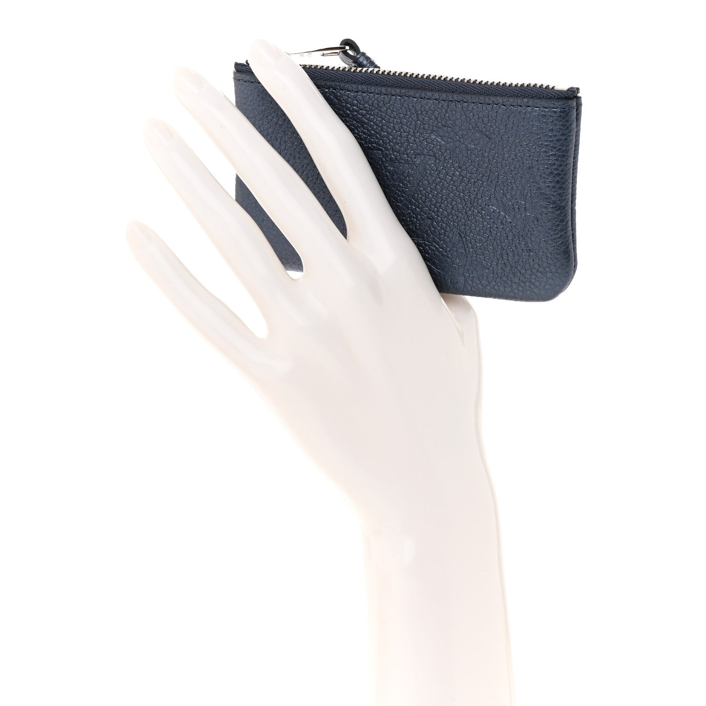 Metallic Empreinte Monogram Giant Key Pouch Navy Nacre